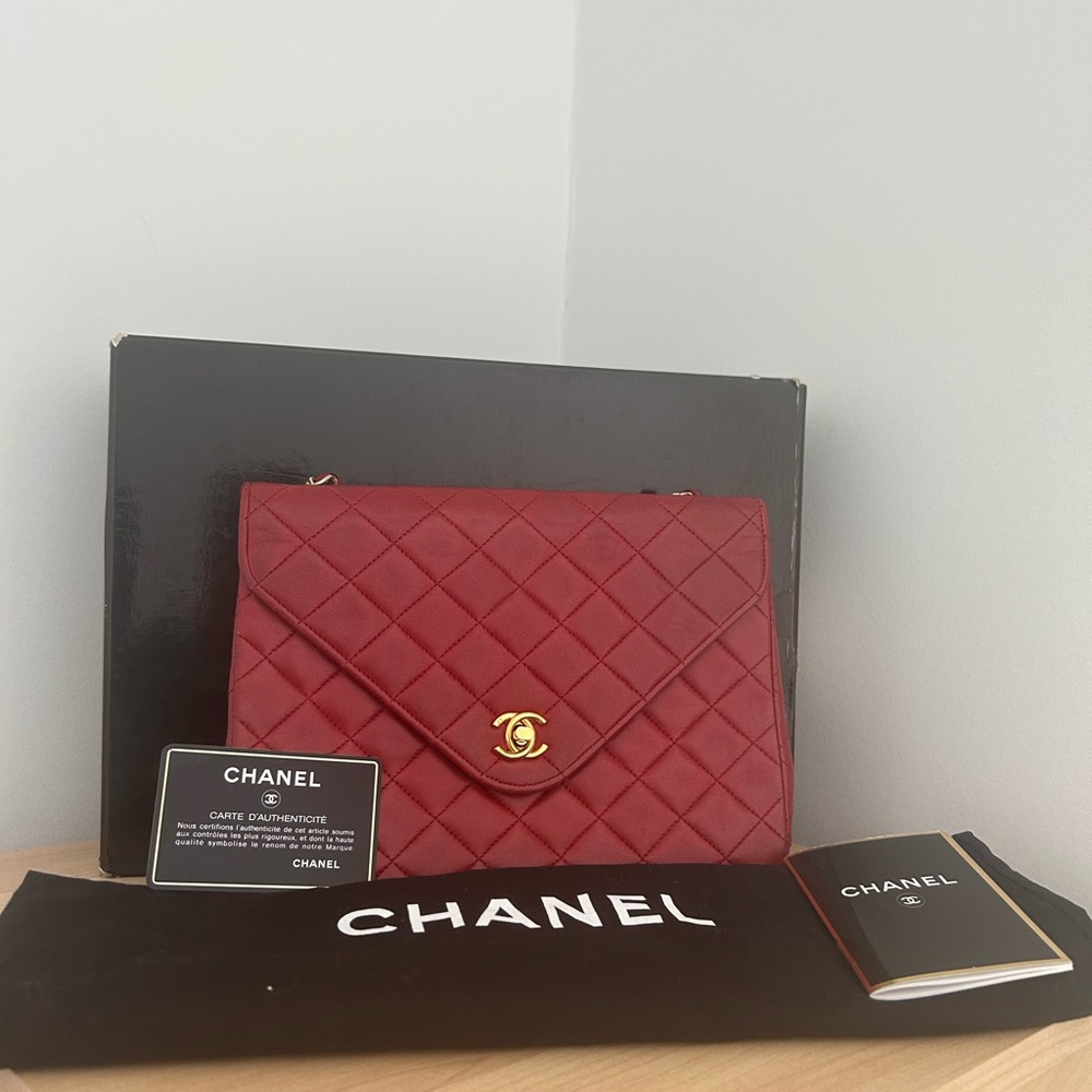 Chanel Quilted Red Flap Bag